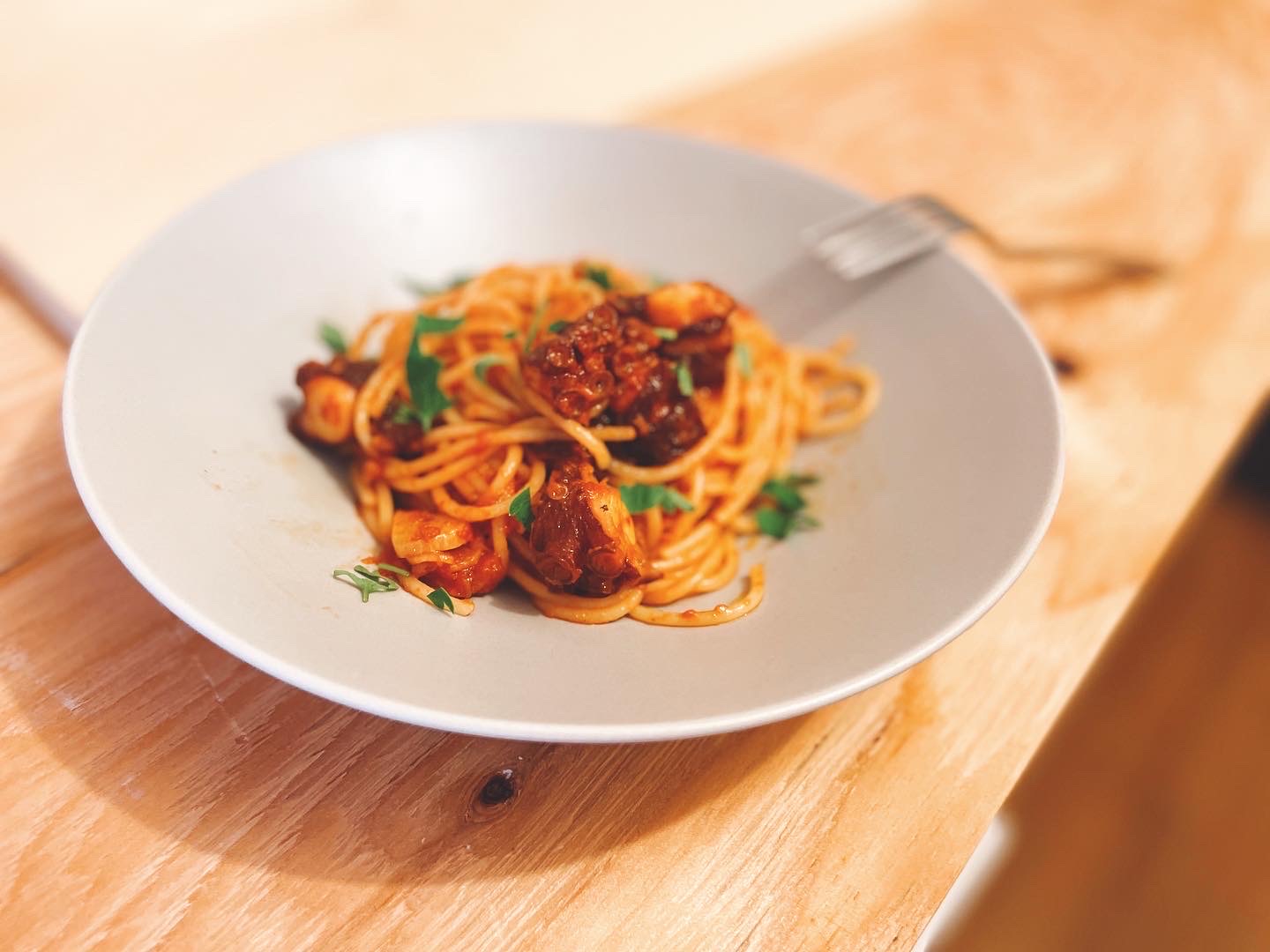 【ふらんそわ食堂】「タコのスパゲッティ」を作りました！